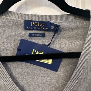 Grey Ralph Lauren polo long sleeve sweater